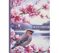 Sketchbook with Numbered Unlined Pages 8.5 x 11 Paperback: Cherry Blossom Bird Pattern: Poetic & Artistic Journal for Drawing & Creative Ideas