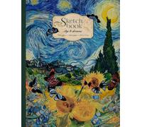Sketchbook with Vincent Van Gogh-Inspired Vintage Cover: Aesthetic Notebook for Sketching, Journaling, or Doodling | Large 8.5" x 11" | 100 Blank Pages