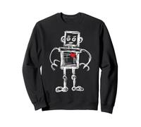 Sketched Robot with Heart & Feelings Robotics Sweatshirt
