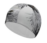 Sketching an Eagle Bonnet de bain pour adulte, tissu élastique, bonnet de bain confortable pour cheveux longs et courts