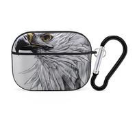 Sketching an Eagle Coque pour AirPod Pro, anti-rayures en polycarbonate rigide avec porte-clés, accessoires pour AirPod Pro 2e/1ère coque pour homme et femme, style noir