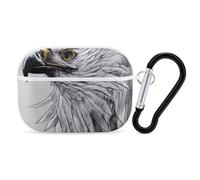 Sketching an Eagle Coque pour AirPod Pro, anti-rayures en polycarbonate rigide avec porte-clés, accessoires pour AirPod Pro 2e/1ère coque pour homme et femme, style blanc