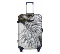 Sketching an Eagle Housse de protection anti-rayures pour valise, 45,7 à 81,3 cm, convient pour les voyages, les voyages d'affaires, blanc, S