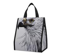 Sketching An Eagle Sac à déjeuner isotherme pour homme et femme, grand sac d'épicerie réutilisable, grand sac isotherme étanche, sac fourre-tout pliable et portable pour le travail, le camping, le