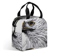 Sketching An Eagle Sac à déjeuner pour adulte, sac fourre-tout isotherme étanche avec fermeture éclair et plusieurs poches, grande capacité pour bureau, travail, pique-nique