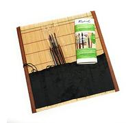 Sketching & Watercolour Set Set de 3 Pinceaux Precision Rond, 1 Softaqua + Graphite Cretacolor avec étui en bambou