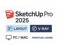 Sketchup Pro 2025 Licence À Vie - Inclut Layout & V-Ray - Pc/Mac