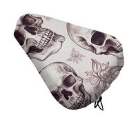 Sketchy Skulls Housse de selle de vélo avec cordon de serrage imperméable Coussin de protection solaire et anti-poussière Unisexe