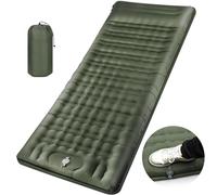 Skeufy Matelas de camping auto-gonflant de 12 cm d'épaisseur, auto-gonflable, avec pompe à pieds, étanche, avec coussin pour la randonnée, les voyages et la plage