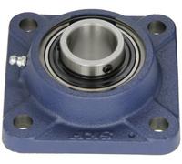 SKF Fy-tf Série à roulement à billes Bride unité, 4 trous de boulon, tige filetée Lock, Regreasable, contact et Char joints, Fonte, métrique, 30 mm, 1