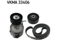 SKF Jeu de courroies trapézoïdales à nervures Kit de courroies d'accessoire VKMA