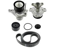 SKF Pompe à eau+Jeu de courroie trapézoïdale à nervures VKMC 36084 Contrôler et changer roue libre alternateur si nécessaire