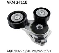 SKF VKM 34110 Tendeur de courroie, courroie trapézoïdale à nervures pour FORD