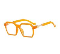 SKFGNX Lunettes de soleil carrées polygonales tendance pour femmes, style rétro, teintes gelée, protection UV400, coloris bleu et rose, orange transparent, taille 1.