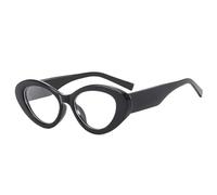 SKFGNX Lunettes de soleil œil de chat tendance, jaune thé, style rétro, contraste de couleurs, protection UV400, ovales, noires et transparentes, 1