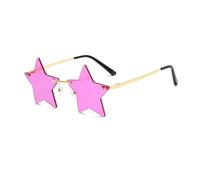 SKFGNX Lunettes de soleil pentagramme sans monture, style tendance, étoile à cinq branches, protection UV400, violettes, taille 1