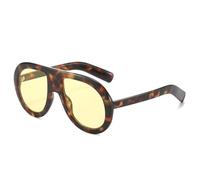 SKFGNX Lunettes de soleil pilote homme, verres dégradés UV400, motif léopard bleu et jaune, style punk tendance, jaune léopard, 1