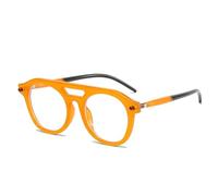 SKFGNX Lunettes de soleil rétro à double pont, style pilote, avec rivets, verres dégradés transparents, protection UV400, style punk, orange clair, taille 1.