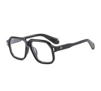 SKFGNX Lunettes de soleil rétro aviateur pour homme, style outdoor, teintes jaunes et bleues, protection UV400, style punk, rivets, noires et transparentes, 1