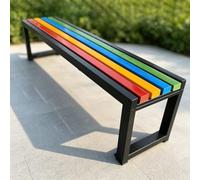 SKFHWIK Banc extérieur coloré en Bois for Parc, école, Jardin et terrasse | Bois massif et structure renforcée for familles, visiteurs et espaces de loisirs(Black,100cm/39.3in)