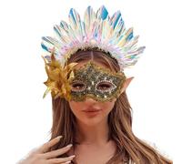 SKFLABOOF Masque Carnaval Venise Soiree Bal Masqué Femme Deguisement Adulte Venitien Homme 1 Pièces pour Mascarade Fête Halloween Or Rose, Taille unique
