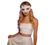 SKFLABOOF Masque Carnaval Venise Soiree Bal Masqué Femme Masques De Déguisement Venitien Homme Vénitien Couple 1 Pièces pour Mascarade Fête Halloween blanc-2, Taille unique