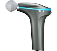 SKG F7-EN-GRAY Pistolet de massage électrique avec fonction chauffante pour le cou, les épaules, le dos, avec 4 têtes de massage interchangeables, 5 niveaux d'intensité, gris