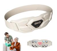 SKG W9 PRO Masseur de bas du dos pour homme et femme pour soulager la douleur, coussin chauffant réglable sans fil vibrant infrarouge pour le dos, ceinture lombaire