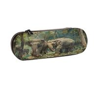 SKGOHLH The Elephant Walking Étui de rangement en cuir avec compartiments multiples