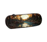 SKGOHLH The Sun and Trees. Étui de rangement en cuir multi-emplacements pour stylos