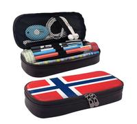 SKGOHLH Trousse à crayons double face avec drapeau norvégien