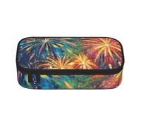 SKGOHLH Trousse à stylos grande capacité imprimée avec fleurs colorées comme des feux d'artifice