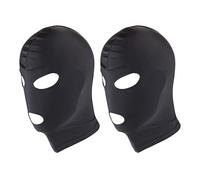 SKHAOVS 2 Pièces Balaclava Masque Noir, Cagoule Masque de Ski, Couvre-Visage Protection Facial pour Activité Extérieure (Noir)