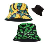 SKHAOVS 2 Pièces Chapeaux de Seau, Chapeau de pêcheur, Chapeau de Soleil Pliable, Unisexe Chapeau de Soleil pour Randonnée Camping Voyage Pêche, Chapeaux de Visière pour Femmes Hommes (2 Pièces)
