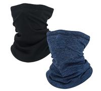 SKHAOVS 2 Pièces Chauffe-Cou Unisexe,Cache Cou Tubulaire Hiver,Masque de ski,Bandana Multifonctionnel,Multifonction Cache-cou d'hiver en Polaire,Pour Sports de Plein Air (Bleu Marine Noir)