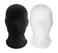 SKHAOVS 2 Pièces Masque Facial Complet Noir et Blanc, Carnaval, Deguisement, Halloween, Sans Visage Unisexe, pour Fêtes de Halloween, Mardi Gras