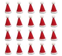 SKHAOVS 20 Pièces Mini Chapeaux de Noël Mini Bonnet de Noël Mini Chapeau Bonnet Noël Mini Décoration de Noël Accessoires de Noël Mignons pour Fête Noël DIY