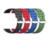 SKHAOVS 4 Pièces Bracelets de Montre en Silicone, Bracelet de Montre en Caoutchouc Coloré, Bracelet à Libération Rapide, Remplacement de Bracelet de montre, Boucle Réglable