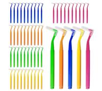 SKHAOVS 50pcs brosses interdentaires, brosses dentaires pour interdentaire entre les dents et les gencives, brosse à interstices avec poignée antidérapante, entretien orthodontique universel des