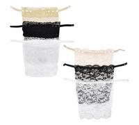 SKHAOVS 6 Pcs Dame Dentelle A Clipser Faux Camisole Soutien-Gorge Insérer Recouvrir Modestie Panneau Gilet,Cache décolleté,Haut Imitation Caraco Bandeau en Dentelle Cache-décolleté (3 Couleurs)