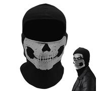 SKHAOVS Cagoule Ghost,Crâne Fantôme Cosply Costume,Masque fantôme Call of Duty,Cou Moto Cyclisme Tour de Cou,Masque Tete De Mort,Bandana Effrayant pour Halloween Skateboard (Noir)
