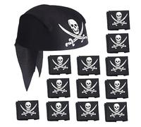 SKHAOVS Ensemble d'Accessoires de Costume de Pirate - 12 Pcs Bandana de Capitaine, Chapeau Noir pour Fête à Thème et Halloween