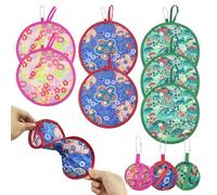 SKHAOVS Lot de 7 éventails pliants, style chinois et japonais, affichage et portable, éventails ronds pour les fêtes et les mariages