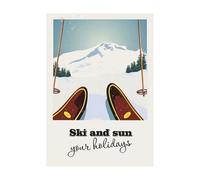 Ski and sun, your holidays - Affiche Canevas - Poster - Impression - 30x40cm