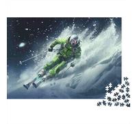 Ski Aventurier Action 1000 Pièces Carton Épais Puzzle Premium pour Adultes Défi Éducatif Décoration Murale Le 70x50cm/1000pcs