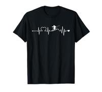 Ski Battement de Coeur Ski Ski Sports d'hiver Heartbeat T-Shirt