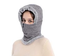 Ski Chaud Coupe-Vent Adulte Ensembles Masque Cyclisme Bonnet Bonnet Tricoté Baseball Casquettes Sports Dad Hat (Gris, Taille unique)