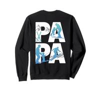 Ski Dad and Kid Papa Mountain Winter Sports Theme Design Sweatshirt