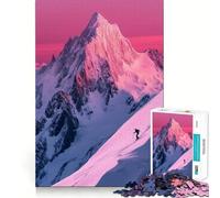 Ski dans Les Montagnes Roses Puzzle de 1000 pièces pour Adultes Jeu d'exercice Mental Design Relaxant Cadeau saisonnier 50x75cm