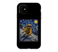 Ski Golden Retriever Art Skiier Chien sur Ski Hill Coque pour iPhone 11
